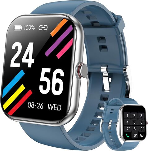 Smart Watch للرجال والنساء ، 1.91 "تعقب اللياقة مع الإجابة/إجراء المكالمات ، IP68 مقاومة للماء ، 110+ أوضاع رياضية ، معدل ضربات القلب ومراقبة النوم ، متوافق مع Android iOS (أسود) in Saudi Arabia