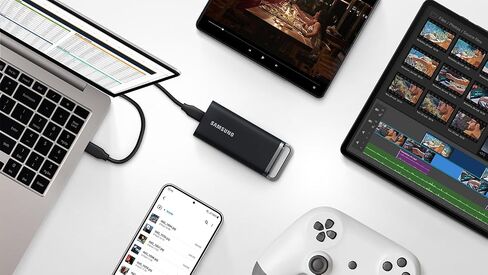 Samsung T5 EVO Portable SSD 2TB, USB 3.2 Gen 1 External Solid State Drive, Seq. Read Speeds Up to 460MB/s for Gaming and Content Creation, Black in Saudi Arabia