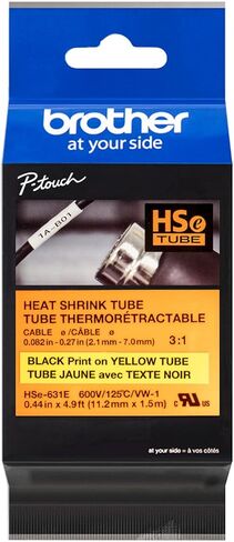 Brother HSe231E 11.2mm (0.44in) Black on White 3:1 Heat Shrink Tube in Saudi Arabia