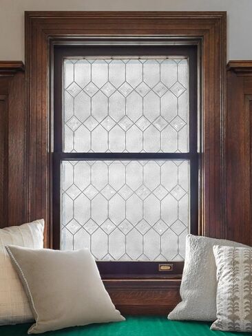 Artscape Empire | Window Privacy Film Textured Glass Pattern | Non-Adhesive & UV Protection | Easy to Apply & Removable | 24 x 36 inches | Made in USA in Saudi Arabia