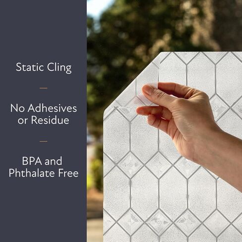 Artscape Empire | Window Privacy Film Textured Glass Pattern | Non-Adhesive & UV Protection | Easy to Apply & Removable | 24 x 36 inches | Made in USA in Saudi Arabia