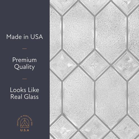 Artscape Empire | Window Privacy Film Textured Glass Pattern | Non-Adhesive & UV Protection | Easy to Apply & Removable | 24 x 36 inches | Made in USA in Saudi Arabia