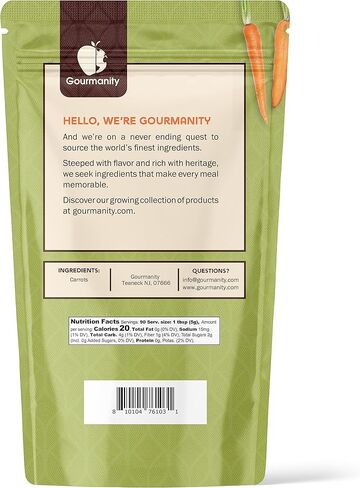 Gourmanity Dried Carrots, 16oz Resealable Bag, Fresh-Tasting and Easy to Use, Adds Flavor, Color and Texture to Soups, Stews and Ramen, All Natural, Resealable Bag, 1 lb in Saudi Arabia