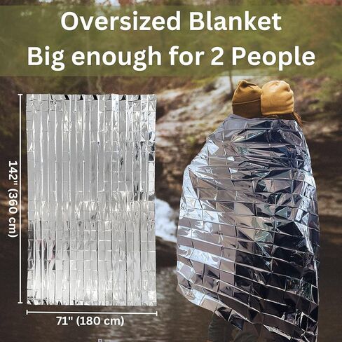 Emergency Zone 71x142 Inch Oversized Emergency Blanket, Reflective Thermal Blanket. Available in Single, 2, 3, 4, 5, 30 & 120 Packs in Kuwait