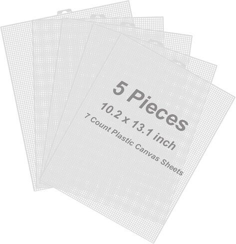 20 Pieces Plastic Mesh Canvas Sheets 8 x 12Inch, 7 Count White Plastic Mesh Sheet Ideal for Embroidery, Acrylic Yarn Projects, Knit Crochet, and Aquarium Dividers in Saudi Arabia