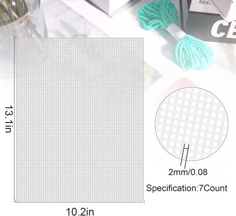 20 Pieces Plastic Mesh Canvas Sheets 8 x 12Inch, 7 Count White Plastic Mesh Sheet Ideal for Embroidery, Acrylic Yarn Projects, Knit Crochet, and Aquarium Dividers in Saudi Arabia