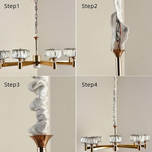 Chandelier Chain Cover 2 Packs for Electirc Wire and Chain Cover, 6 Feet Length Cotton and Linen Fabric White Color in Saudi Arabia