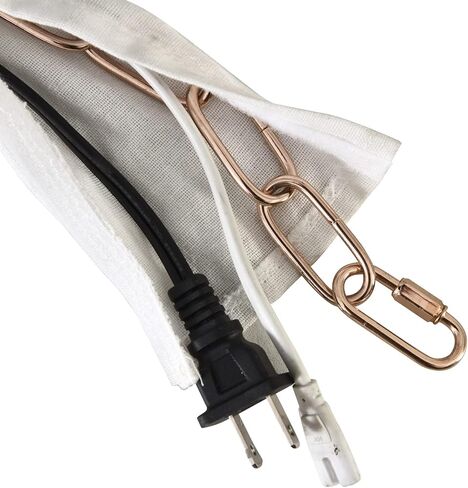 Chandelier Chain Cover 2 Packs for Electirc Wire and Chain Cover, 6 Feet Length Cotton and Linen Fabric White Color in Saudi Arabia