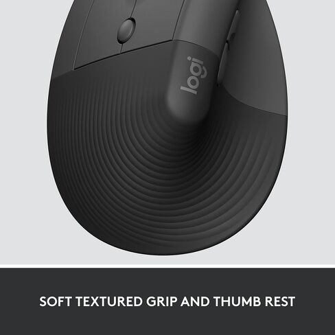 Logitech Lift for Business Left, Vertical Ergonomic Mouse - Left-Handed, Wireless, Bluetooth or Secured Logi Bolt USB, Quiet clicks, Globally Certified, Windows/Mac/Chrome/Linux - Graphite in Saudi Arabia