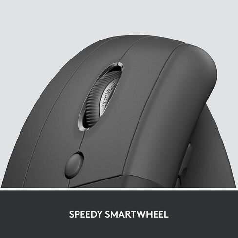 Logitech Lift for Business Left, Vertical Ergonomic Mouse - Left-Handed, Wireless, Bluetooth or Secured Logi Bolt USB, Quiet clicks, Globally Certified, Windows/Mac/Chrome/Linux - Graphite in Saudi Arabia