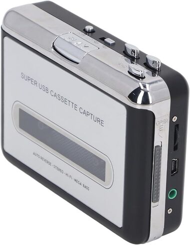USB Portable Cassette Tape Converter Practical MP3 Player Adapter with Built in Earphones, Convert Music for iOS, Lightweight and Portable in Saudi Arabia