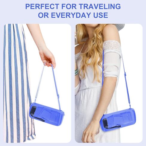 مظلة سفر صغيرة الحجم من LEAGERA مع حقيبة - مظلة صغيرة للمحفظة، تصميم صغير خفيف الوزن وصغير مثالي لمظلات الشمس والمطر الخارجية، لون أحمر3 in Kuwait