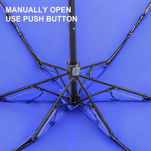 مظلة سفر صغيرة الحجم من LEAGERA مع حقيبة - مظلة صغيرة للمحفظة، تصميم صغير خفيف الوزن وصغير مثالي لمظلات الشمس والمطر الخارجية، لون أحمر3 in Kuwait