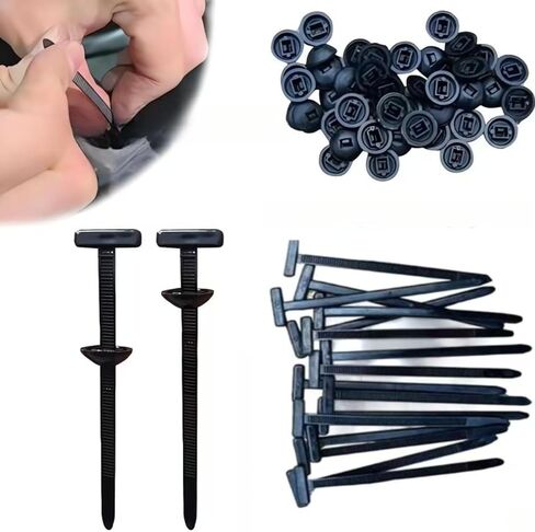100PCS Nylon Universal Cable Tie Buckle, Heavy Duty Self-Locking Zip Ties with Button Lock, UV-Resistant Fasteners, for Car Fender Trunk Repair in Saudi Arabia