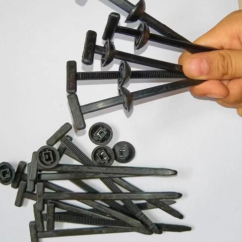 100PCS Nylon Universal Cable Tie Buckle, Heavy Duty Self-Locking Zip Ties with Button Lock, UV-Resistant Fasteners, for Car Fender Trunk Repair in Saudi Arabia