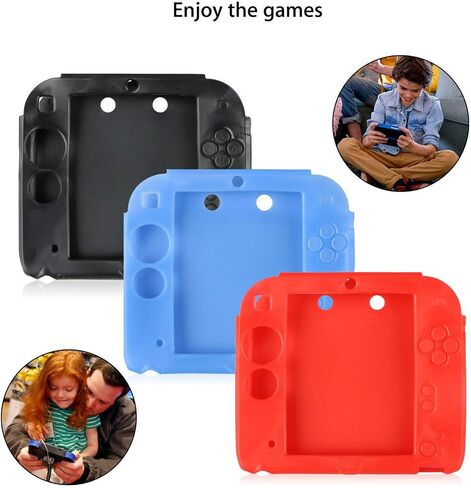 Anti-Slip Soft Silicone Rubber Gel Protective Skin Case for Nintendo 2DS Full Body Cover (Pink) in Saudi Arabia