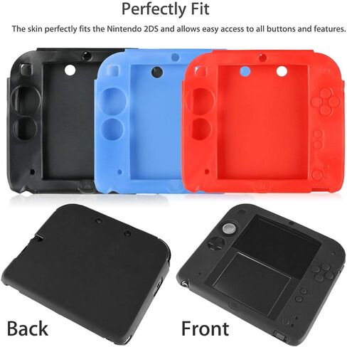 Anti-Slip Soft Silicone Rubber Gel Protective Skin Case for Nintendo 2DS Full Body Cover (Pink) in Saudi Arabia