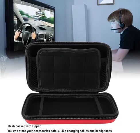 Zopsc Game Console Carrying Case for New 3DS XL, Hard Shell Travel Protective Case with 8 Game Slot Inner Pocket (Black) in Saudi Arabia