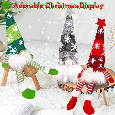 6 عبوات من HINZER زينة عيد الميلاد مقاس 13.7 بوصة مضاءة سويدية Tomte Xmas Gnome Jingle Bell قطيفة دمية قزم إسكندنافية سانتا زينة عيد الميلاد تضيء العطلات في الأماكن المغلقة هدايا ديكور المنزل على الطاولة in Kuwait