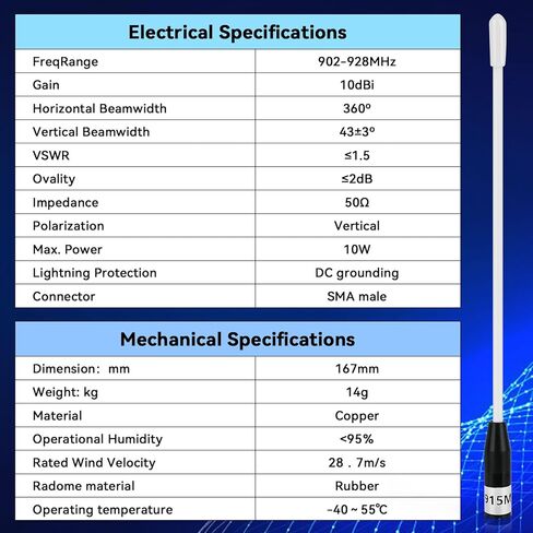 Meshtastic Lora Antenna 915MHz 10DBI GAIN - OMNI SMA Male Male Male 17cm Hantenna Long Range Soft (Green) in Saudi Arabia