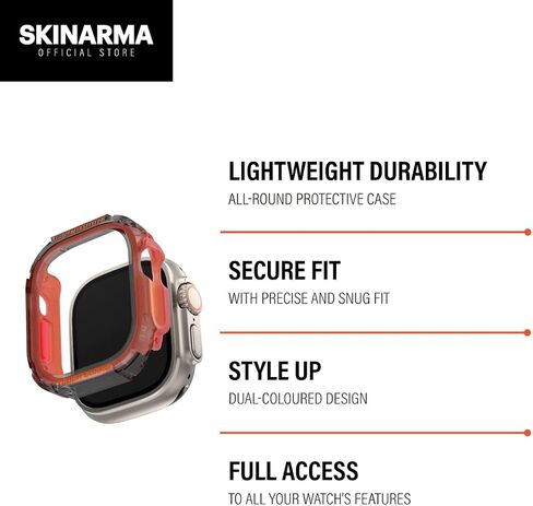 SKRM SKINARMA Atom Watch CASE Compatible with Apple Watch 49 MM (Grey Orange) in Saudi Arabia