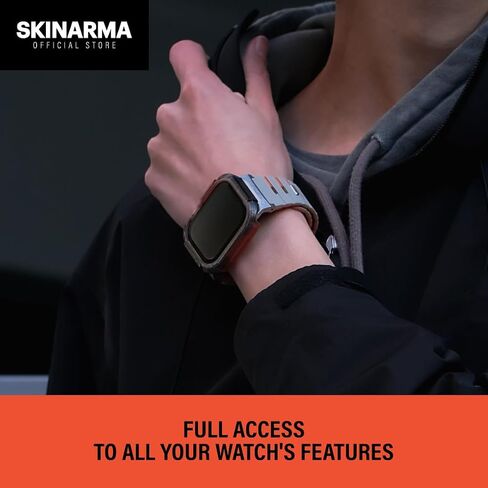 SKRM SKINARMA Atom Watch CASE Compatible with Apple Watch 49 MM (Grey Orange) in Saudi Arabia