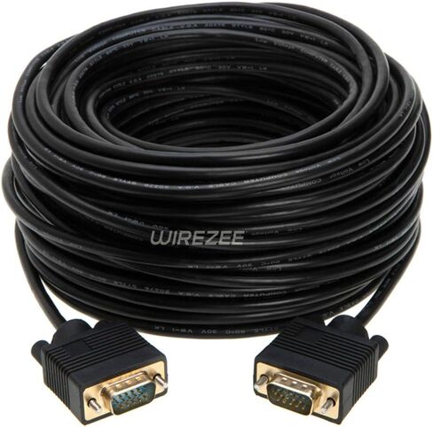 VGA Cable SVGA Super Video Cord Male 15 PIN Wire Monitor 3ft, 6ft,10ft, 15ft, 25ft, 30ft, 50ft, 100ft (100FT) in Kuwait