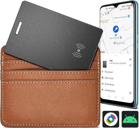 مكتشف محفظة لنظام Android ، بطاقة Tracker Wallet Google معتمدة ، 1.8 ملم لاسلكي رفيع قابلة لإعادة الشحن محدد موقع العنصر ، IP68 Tracker Smartcard Tracker لـ Google Find Hub App (Android فقط) in Kuwait