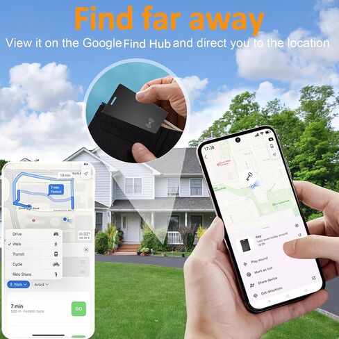 مكتشف محفظة لنظام Android ، بطاقة Tracker Wallet Google معتمدة ، 1.8 ملم لاسلكي رفيع قابلة لإعادة الشحن محدد موقع العنصر ، IP68 Tracker Smartcard Tracker لـ Google Find Hub App (Android فقط) in Kuwait