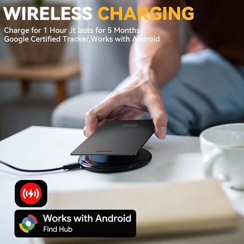 مكتشف محفظة لنظام Android ، بطاقة Tracker Wallet Google معتمدة ، 1.8 ملم لاسلكي رفيع قابلة لإعادة الشحن محدد موقع العنصر ، IP68 Tracker Smartcard Tracker لـ Google Find Hub App (Android فقط) in Kuwait