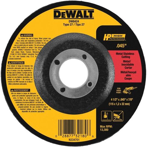 DEWALT DW8424 Thin Cutting Wheel, 4-1/2-Inch x .045-Inch x 7/8-Inch in Kuwait
