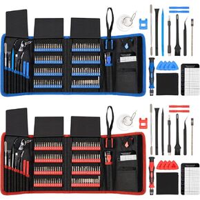 142-Piece Electronics Precision Screwdriver with 120 Bits Magnetic Repair Tool Kit for iPhone, MacBook, Computer, Laptop, PC, Tablet, PS4, Xbox, Nintendo, Console Blue&Red