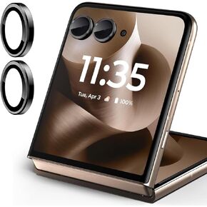 (2 Set) for Motorola Razr 60 Ultra Camera Lens Protector, Motorola Razr Ultra 2025 Camera Lens Protector Scratch-Resistant HD Clarity Ultra-Thin 9H Tempered Glass with Aluminum Edging, Individual Metal Lens Cover (Black)
