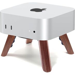 Real Wood Mount for Mac mini M4,M4 Pro 2024,Secure Durable Desktop Holder,Cooling Dock Tablet Accessories,Non-Slip Table Stand Base for m4 Mac mini Computer (Walnut)
