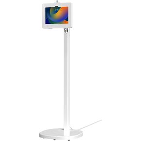 CTA Digital Healthcare Grade Floor Stand مع حاوية سريعة الإصدار وميزات الضيافة المريحة-الإمالة ، والهاتف المحمول ، وحيدة الكمبيوتر اللوحي الآمنة (Pad-MSADFs)