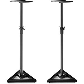 S AFSTAR Speaker Stands Pair, Height Adjustable Floor Speaker Stands with Cable Management, Surround Sound Speaker Stand for Bookshelf Speakers, Universal Studio Monitor Stands for Home & Office