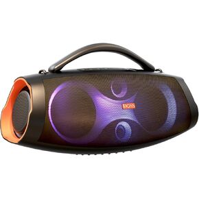 DOSS Extreme Boom Pro D200 240W Peak Outdoor Speaker, Punchy Bass, 26H Playtime, Beat-Synced RGB Light, BT5.4, Stereo Pairing, IPX6 Waterproof for Camping, Beach, Tailgate Party-Black