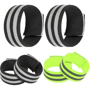 6Pcs High Visibility Reflective Bands, Elastic Ankle Straps Wristbands Reflective Arm Bands for Night Walking Reflective Gear for Bike Pants Cuff Clip Cycling Running Jogging Outdoors Hiking