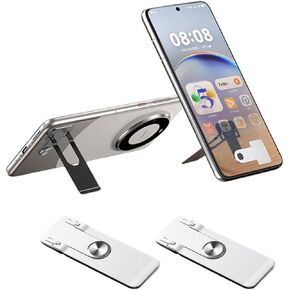 Ultra Thin Phone Kickstand, Slim Vertical and Horizontal 360° Rotating Universal Alloy Steel Metal Stable Stand Pocket Friendly Phone Holder for iPhone Samsung Phone Case (Black 2-Pack)