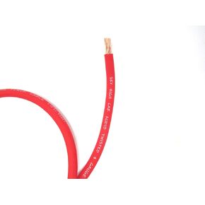 OFC 4 Gauge AWG RED Power Ground Wire Sky High Car Audio Sold by The Foot ft