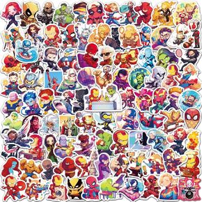 200Pcs Superhero Stickers for Kids, Teens, Boys & Adults, Waterproof Vinyl Decals for Water Bottles, Laptops, Skateboards, Funny Cartoon Comic Theme for Birthday Party Supplies & Classroom Reward