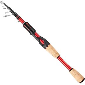 EOW XPEDITE LITE Portable Telescopic Fishing Rods & Combo, Spinning & Casting Fishing Poles, 24T Carbon Rod Blanks, Solid Carbon Tip, Split Cork Grips, Travel Rod, Combos with 5+1BB Spinning Reel