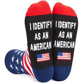 HAPPYPOP Patriots Gifts American Flag Gifts USA Gifts For Men Women Funny Republican Gifts, America Flag Socks Patriotic Patriots Socks USA Socks
