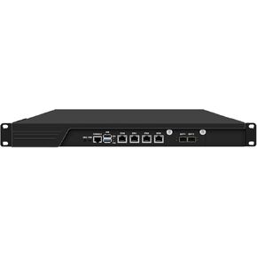 HUNSN 1U Firewall Appliance with Redundancy Power Supply, VPN, N200, RJ54k, 4 x 2.5GbE LAN, 2 x SFP+ 82599es 10 Gigabit, GPIO, SIM Slot, Dual Power, Barebone, NO RAM, NO Storage, NO System