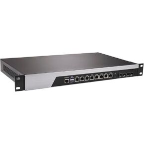 HUNSN 1U Firewall Appliance, OPNsense, VPN, Network Rackmount, I5 9400, RS46, 8 x 2.5Gbe 226-V, 4 x SFP+ 10Gbe XL710, Console, VGA, SIM Slot, 0 RAM, 0 Storage, Barebone No System