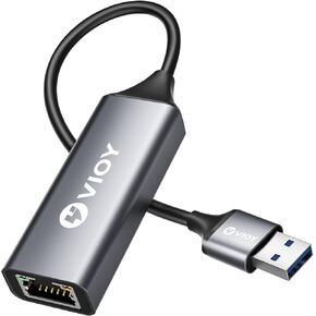 VIOY USB 3.0 to Ethernet Adapter, 10/100/1000Mbps RJ45 LAN Network Port, Drive Free USB A Ethernet Dongle Adapter for Nintendo Switch, Laptop, MacBook, Surface, PC, Windows, Linux