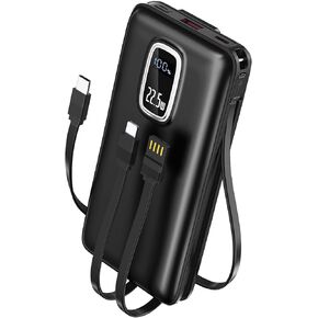 Portable Charger Power Bank - 22.5W Fast Charging 45800mAh Portable Phone Charger with Built in Cables,External Battery Pack USB C In/Output for iPhone 16/15/14 Series,iPad,Galaxy,Google,Tablet, etc.