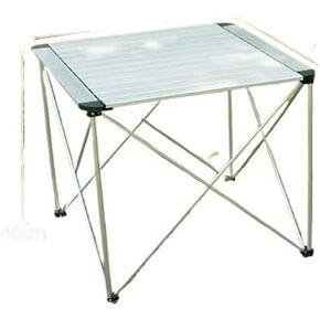 Ultra-Light Aluminum Alloy Folding Table Outdoor Camping Picnic Portable Camping Thickened (Firm Silver Small)