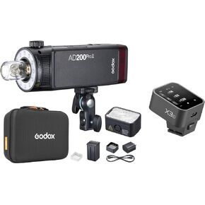 Godox AD200 Pro II Pocket Flash with Godox X3-C Touchscreen TTL Wireless Flash Trigger for Canon Camera