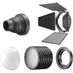 Godox Magnetic Mounting Kit for MS60Bi MS60R RS60R RS60Bi LED Lights & Round-Head Flashes V100 V1 Pro AD100 Pro, Includes Barndoors, Diffusers, Snoot, Grid & Carry Bag